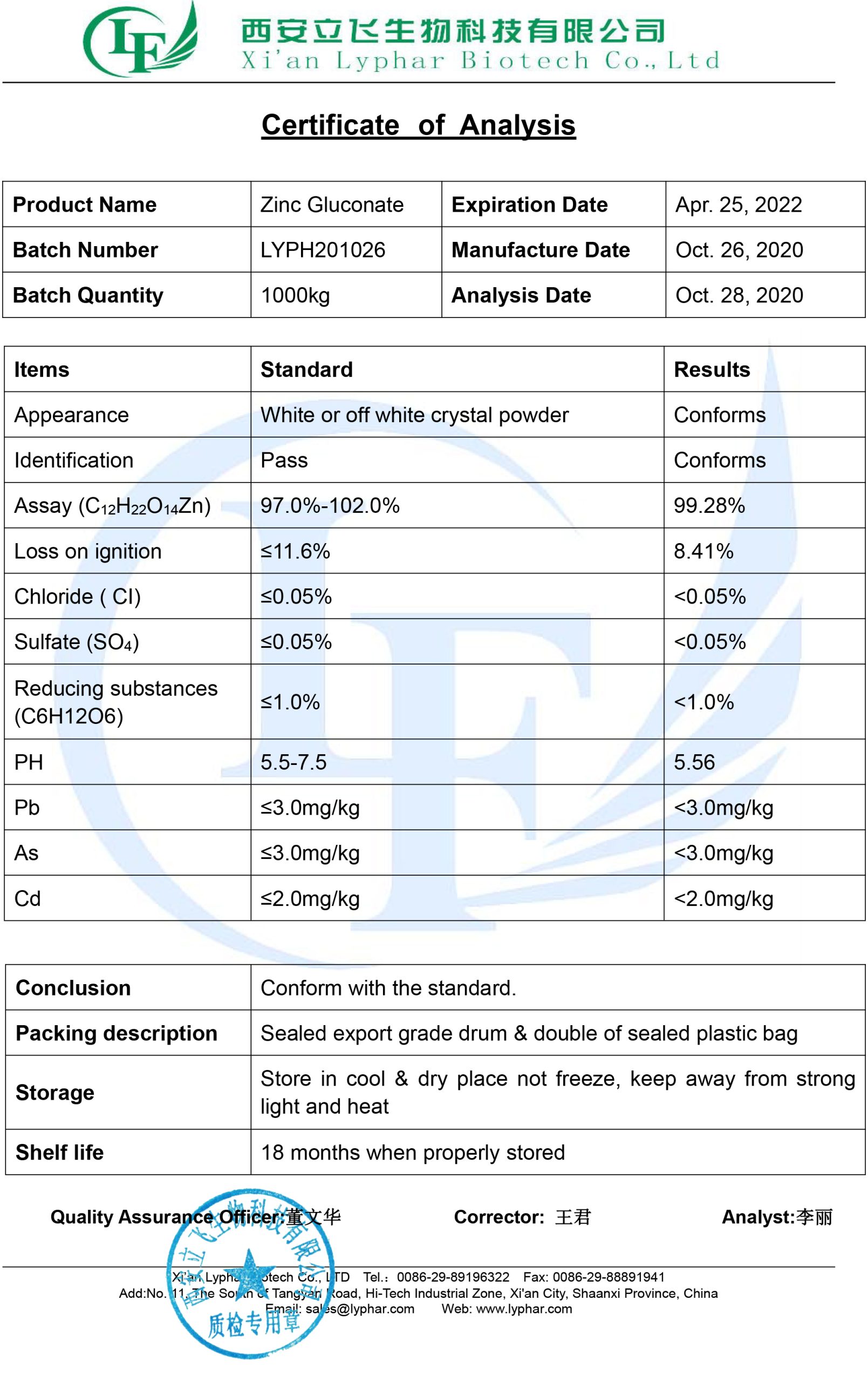 Zinc Gluconate-Wenzhou Junlang Technology Co., Ltd Zinc Gluconate-Wenzhou Junlang Technology Co., Ltd